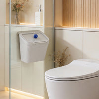 Nordic Style Wall-Mounted Kitchen Trash Can with Lid, Large Capacity for Home Bathroom