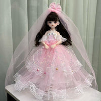 BJD Doll Lolita Dress Set for 30cm Dolls - Purple Starry Sky Outfit