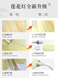 New Chinese Style Lotus Chandelier for Living Room, Bedroom, Hotel Lobby, Restaurant, and Private Rooms