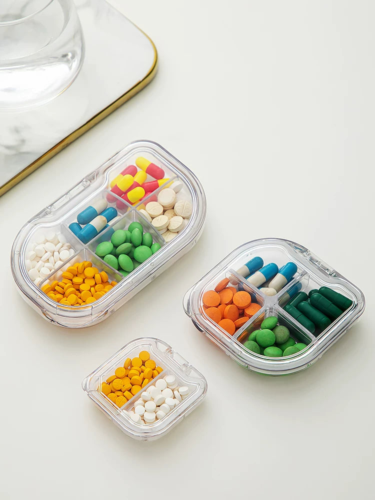 Portable Mini Pill Organizer with Multiple Compartments for Travel and Daily Use
