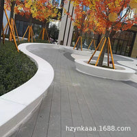UHPC Concrete Tree Planter Bench Outdoor Terrazzo Landscape Seating