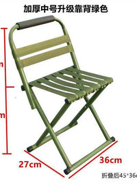 Portable Folding Stool with Backrest for Outdoor Camping Fishing