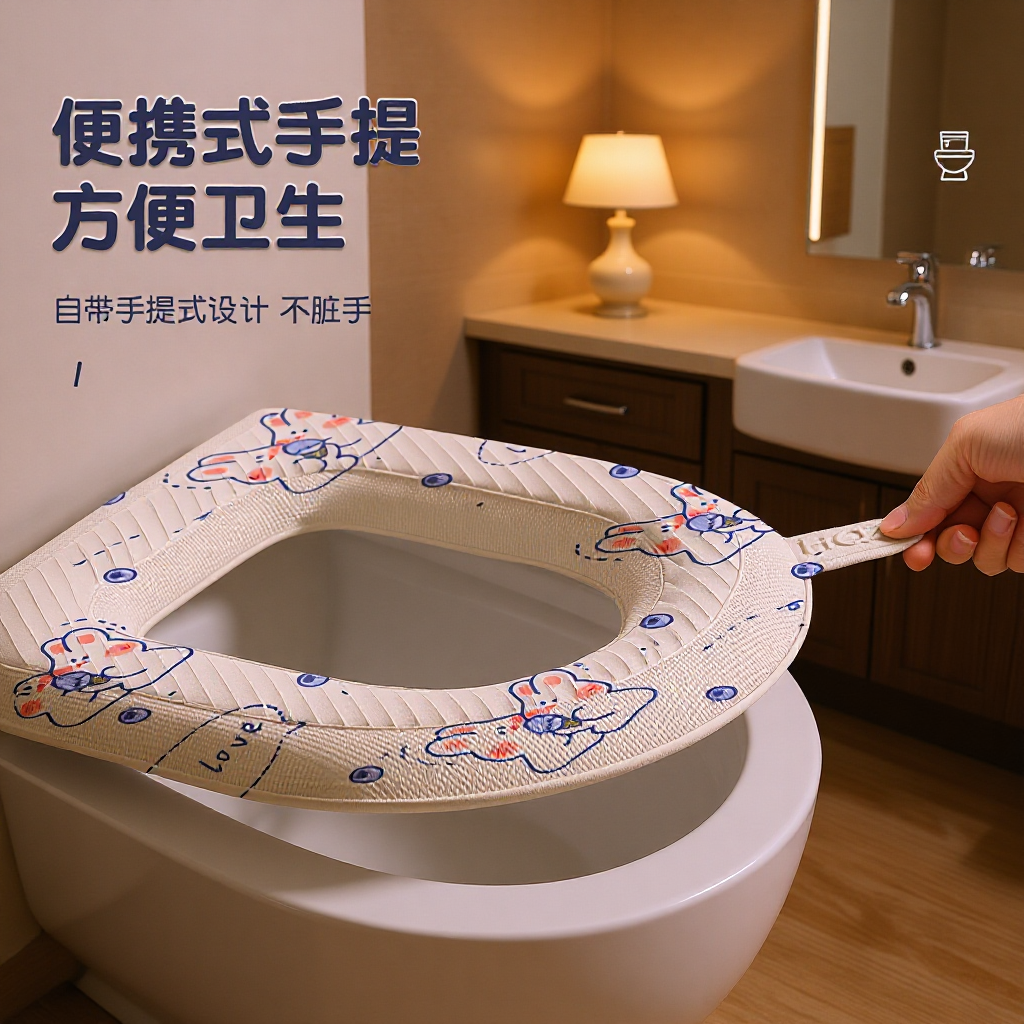 EVA Waterproof Toilet Seat Cover, Washable, Universal for All Seasons