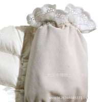 Corduroy Lace Cuff Sleeves for Office and Student Use, Anti-Fouling and Protective