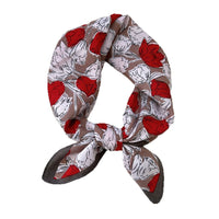 Cotton Linen Square Scarf for Women, Fashionable Cashew Floral Print Neck Scarf and Shawl