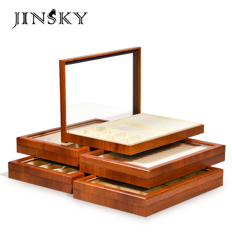 Lidded Jewelry Display Tray for Rings, Pendants, Bracelets, and Necklaces
