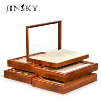 Lidded Jewelry Display Tray for Rings, Pendants, Bracelets, and Necklaces