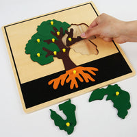 Montessori Wooden Animal Puzzle Board for Toddlers 0-3 Years