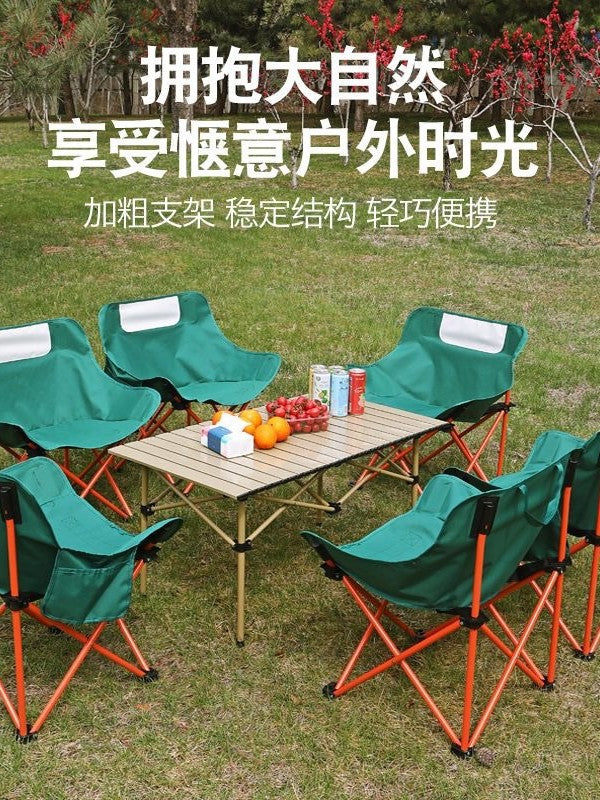 Muwolf Outdoor Portable Folding Camping Chair and Table Set for Picnic and Travel