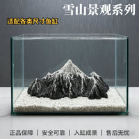 Aquarium Mountain Ornament Fish Tank Decoration Artificial Snow Mountain Landscape