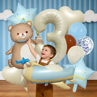 Matte Cake Bear Balloon Set for Birthday Party Decorations and Photo Props