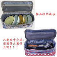 Portable Ethnic Style Cutlery Storage Bag for Outdoor Camping Picnic
