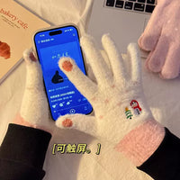 Winter Warm Touchscreen Knitted Gloves for Women & Kids - Thickened Fleece Lined