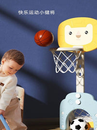 Kids Adjustable Indoor Basketball Hoop & Soccer Goal Toy for Toddlers & Young Children