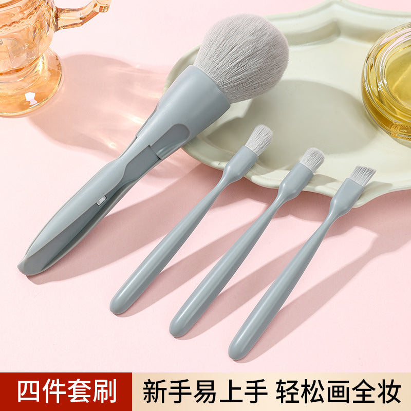 4-in-1 Magnetic Travel Makeup Brush Set for Powder, Blush, Eyeshadow, and Concealer