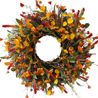 Autumn Harvest Wildflower Wreath for Door or Wall Decor