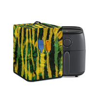 Fashion Pink Leopard Print Air Fryer Dust Cover with Storage Bag, Oil-Proof and Dirt-Resistant Appliance Protector