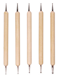 Dual-Head Wooden Dotting Tool for Pottery, Clay, Nail Art, Embossing, and Sculpture