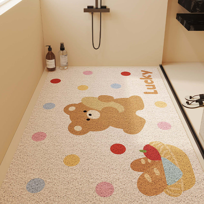 Non-Slip PVC Looped Coil Shower Mat for Bathroom Drainage, Easy Clean