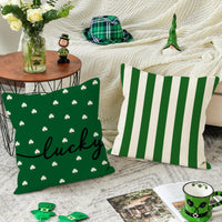 St. Patrick's Day Irish Print Linen Throw Pillow Cover for Sofa Decor