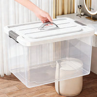 Clear Acrylic Storage Box with Lid, Large Capacity Portable Organizer for Clothes and Home Storage