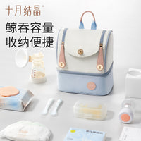October Crystal Breast Milk Cooler Bag, Large Capacity Diaper Backpack for Moms, Portable Insulated Storage
