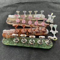 Magnetic Nail Tip Display Stand with Bear Gold Foil Stone Base and Chess Piece Holders
