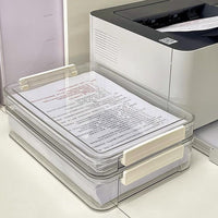 Large Capacity Transparent Plastic Document Storage Box for A4 Files, Certificates, and Papers