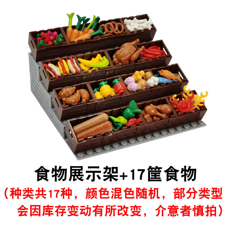 MOC Food Building Blocks Accessories Set - Compatible with Small Particle Bricks