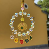 Crystal Five-Way God of Wealth Car Hanging Ornament with Gift Box