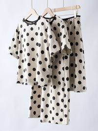 Women's Twill Linen Knee-Length Dress and Suit Set