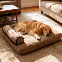 Pet Cooling Mat for Summer - Durable Linen-Feel Fabric, Easy to Clean, Semi-Enclosed Design