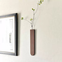 Nordic Solid Wood Wall-Mounted Vase with Faux Plants - Japanese Style Minimalist Decor