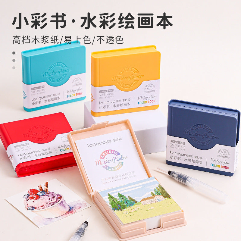 Portable Tear-Off Watercolor Sketchbook for Kids & Students, Thick Bleed-Proof Paper