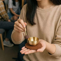 Mini Brass Singing Bowl with Essential Oil Diffuser for Meditation and Stress Relief