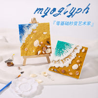 DIY Hand-Painted Quartz Sand Acrylic 3D Ocean Painting Kit for Art Projects and Team Building