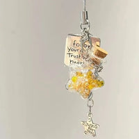 Star Wishing Bottle Phone Bag Charm Wind Chime CCD Keychain Ornament Ins Style Gift