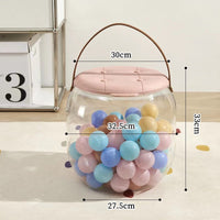 Kids Portable Storage Stool with Clear Toy Organizer for Outdoor Picnics and Home Use