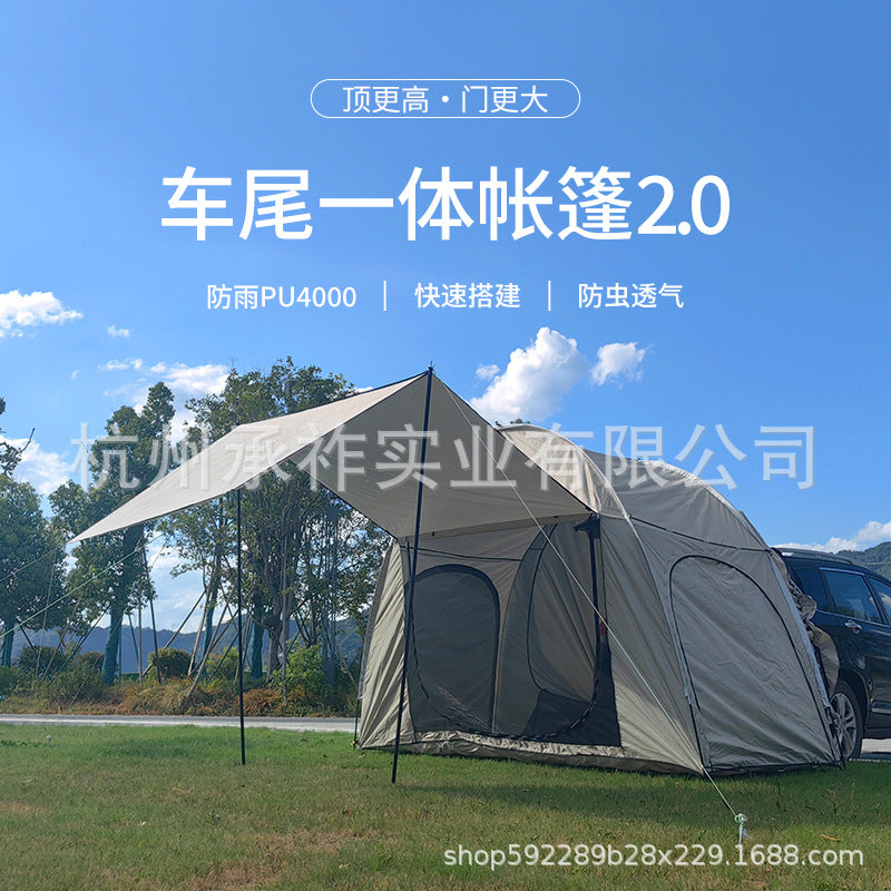 SUV Tailgate Tent with Screen Room for 3-4 People, Car Awning for Camping and Travel