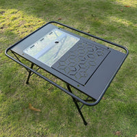 Portable IGT Tactical Camping Table with Wind Deflector, Ultralight Aluminum Alloy/Carbon Steel Picnic Table