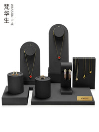 Premium Black Jewelry Display Stands for Rings, Earrings, Necklaces, and Bracelets