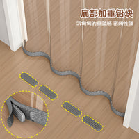 Waterproof Windproof Transparent Door Curtain with Rod for Kitchen Bedroom
