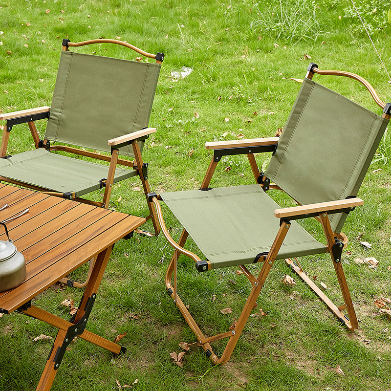 Outdoor Portable Folding Camping Chair with Backrest, Lightweight Aluminum Alloy Kermit Chair for Beach, Camp, Picnic