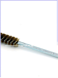 Extended Copper Wire Tube Brush for Rust Removal, Polishing, and Deburring with Drill Attachment