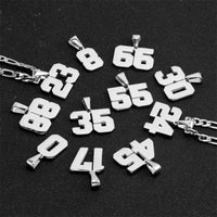 Men's Stainless Steel Sports Number Necklace for Baseball, Basketball, and Football Teams