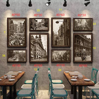 Old Shanghai Street Scene Black and White Wall Art for Restaurants and Home Decor
