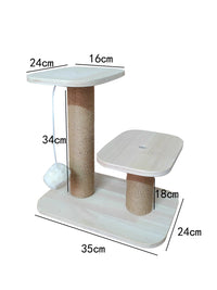 Solid Wood Cat Climbing Ladder for Old Cats and Small Dogs, Multi-level Cat Tree Steps and Jumping Platform