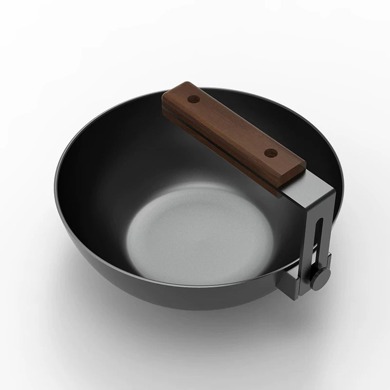 Muyouwu Nitrided Iron Camping Pot with Detachable Handle