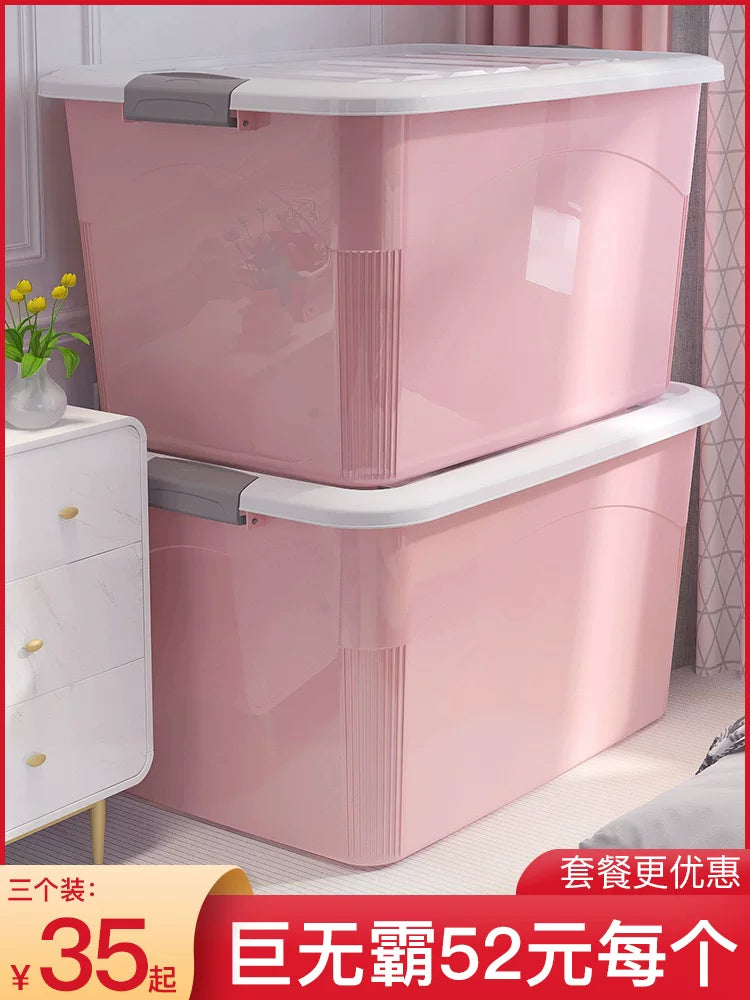 Extra Large Plastic Storage Bins with Lids for Clothes, Toys, and Home Organization