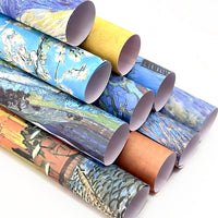 A4 Van Gogh Starry Night Origami Paper for Crafts and Printing, Single-Sided Printed